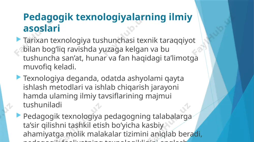 muloqot; • ijtimoiylashuv. jarayon sifatida o‘yin tuzilmasi (g.k. selevko ta’biricha) quyidagilarni qamrab oladi: • o 'ynash uchun olingan rolla r ; • bu rollarni ijro etish vositasi bo’lg an o 'y in harakatlari; • predmetlarni, ya’ni haqiqiy narsalarni shartli, o 'yin narsalari o‘rnida qo'llash; • o'yinda ishtirok etuvchilarning real o'zaro munosabatlari; • o'yinda shartli ravishda yaratilgan syujet (mazmun ) — ijro sohasi. o’yinli texnologiyalar image1.jpeg image2.jpeg image3.jpeg image4.png