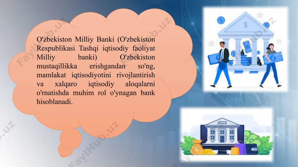 g biznes kreditlaridagi roli kredit resurslarini taqsimlash, kredit risklarini boshqarish va kreditlash jarayonini samarali tashkil etishdan iborat. kredit berish jarayoni quyidagi bosqichlardan iborat: ariza berish: mijoz bankka kredit olish uchun ariza beradi va zarur hujjatlarni taqdim etadi. tasdiqlash: agar baholash natijalari qoniqarli bo'lsa, bank kreditni tasdiqlaydi va shartnoma tuzadi. baholash: bank arizani va taqdim etilgan hujjatlarni tahlil qilib, mijozning kredit qobiliyatini baholaydi. 2024 yil 2025-yil yanvar fevral mart aprel may iyun iyul avgust sentabr oktabr noyabr dekabr yanvar fevral 21,3 21,3 21,4 21,6 21,2 22,0 22,1 22,0 22,0 22,1 22,1 22,1 22,1 22,1 18,5 17,9 18,0 16,9 16,2 17,9 16,7 17,8 16,2 17,1 16,3 16,8 16,8 16,9 25,1 24,4 24,7 24,6 24,5 24,6 24,2 24,5 23,8 23,9 24,3 24,9 24,4 24,1 22,9 22,9 22,7 22,5 22,4 22,7 22,9 22,7 22,7 22,7 22,7 22,5 22,4 22,5 milliy valyutadagi bank depozitlari va kreditlari bo'yicha foiz stavkalar (o'rtacha tortilgan foiz stavkalar, yillik hisobda) …