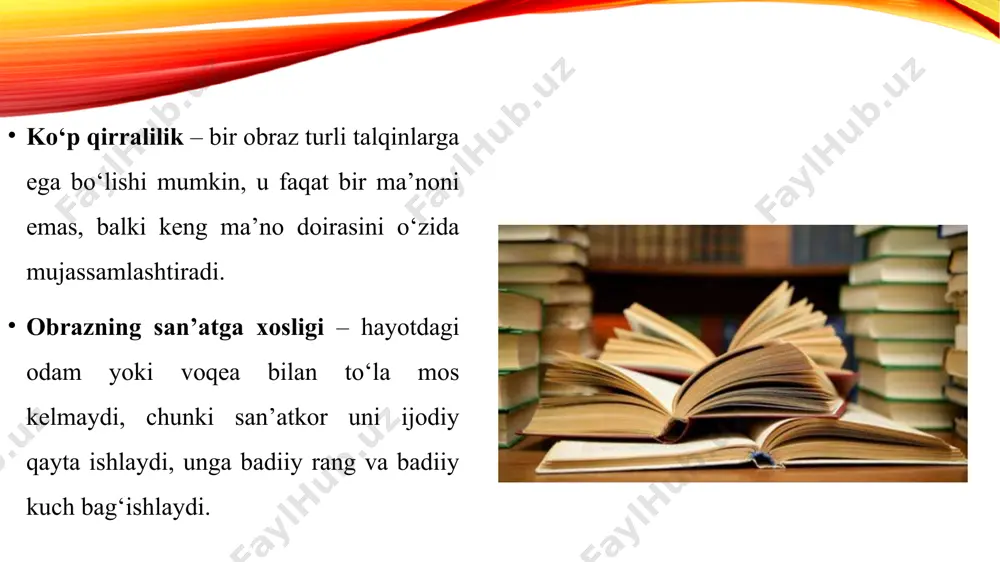 badiiy obraz va obrazlilik. badiiy obraz spetsifikasi. - Page 5