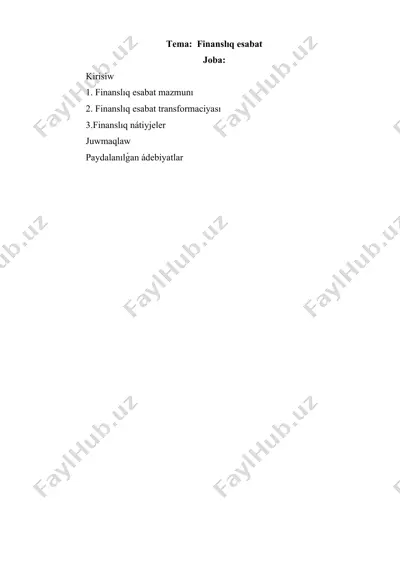 finanslıq esabat taqdimoti — DOCX