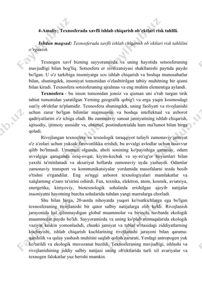 texnosferada xavfli ishlab chiqarish ob’ektlari risk tahlili — DOC