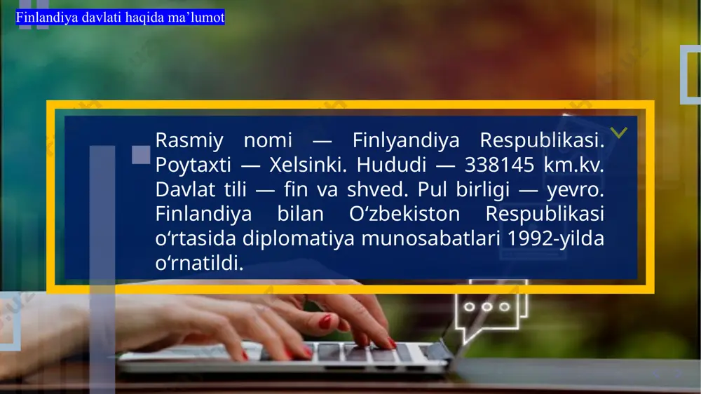 ishni talab qiladi). ballar ota-onalar kirish imkoniga ega bo'lgan elektron sinflarda qayd etiladi. maktabni 16-17 yoshda tugatganingizdan so'ng, siz litsey (gimnaziya) yoki kasb-hunar maktablarida o'qishni davom ettirishingiz mumkin. ushbu bosqichda ta'lim ham bepul, ammo oziq-ovqat va o'quv materiallari alohida to'lanadi. litsey va kollejlarga o'qishga kirishda maktabdagi o'rtacha ball hisobga olinadi. litseylarda o'qish oliy o'quv yurtlariga kirishga tayyorgarlik ko'rish uchun mo'ljallangan va 3 yil davom etadi. aynan litseylarda eng qobiliyatli va iqtidorli bolalar o'qishadi. kasb-hunar ta'limi maktablarda (kollejlarda) va ish beruvchining kelishuviga binoan to'g'ridan-to'g'ri ishlab chiqarishda olinishi mumkin. tanlangan mutaxassislikka qarab o'qish 1 yildan 4 yilgacha davom etadi. amaliy bilimlarni olishga alohida e'tibor beriladi. o'qishni tugatgandan so'ng, talabalar o'rta-maxsus ma'lumot to'g'risida guvohnoma oladilar. ikkinchi bosqich yoki o'rta ma'lumot oliy ta'lim va uning tamoyillari ba'zi universitetlarda faqat dastlabki 2 kurslar ingliz tilida o'qitiladi, shuning uchun talabalar fin tilidan imtihon topshirishlari kerak. universitetlarda talabalar akademik ma'lumot olishadi, chunki asosiy e'tibor nazariy bilimlarga qaratiladi. …
