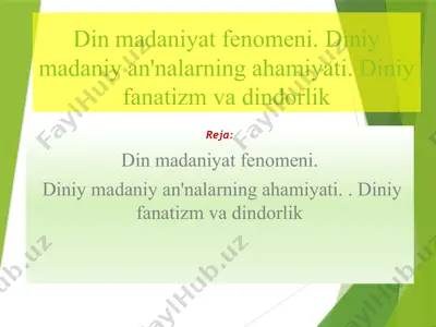 din madaniyat fenomeni — PPTX