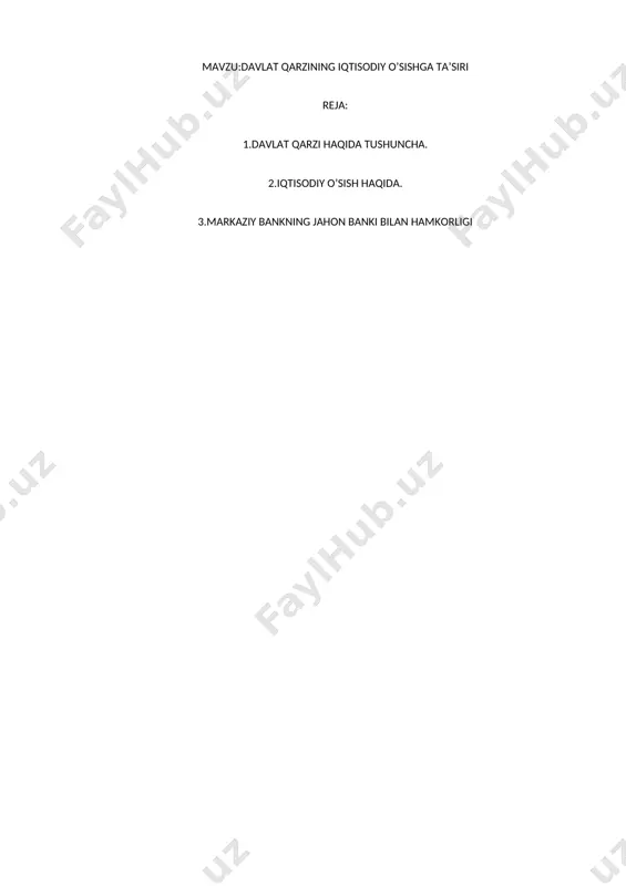 mablag‘lari; · 6,9 mlrd dollari — o‘zbekiston kafolati ostida jalb qilingan qarz mablag‘lari. 2021 yil yakuniga ko‘ra davlat tashqi qarzi yaimga nisbatan 37,6 foizni tashkil etilishi prognoz qilinmoqda. manba: «fuqarolar uchun budjet» 2022 loyihasi vazirlik davlatning umumiy tashqi qarzi miqdoran o‘sishiga qaramay, «makroiqtisodiy barqarorlik uchun xavfsiz darajada» ekanligini ta’kidlagan. qayd etilishicha, makroiqtisodiy barqarorlikni ta’minlash maqsadida 2020−2021 yillarda davlat qarzlarini jalb qilishda ayrim cheklovlar o‘rnatilgan. jumladan, o‘zbekiston hukumati nomidan va o‘zbekiston kafolati ostida jalb qilingan davlat qarzi hajmining xavfsizlik chegarasi yaimga nisbatan 60 foiz etib belgilangan. shuningdek, 2022 yilda o‘zbekiston nomidan va o‘zbekiston kafolati ostida ichki va tashqi qarzlarni jalb qilish bo‘yicha yangidan imzolanayotgan shartnomalarning hajmi 4,5 mlrd dollari hisobida prognoz qilinmoqda. prognozlar 2022 yilda davlat qarziga xizmat ko‘rsatish bo‘yicha xarajatlar 14 trln 270 mlrd so‘mni tashkil etishini ko‘rsatgan. shundan: · davlat tashqi qarziga xizmat ko‘rsatish bo‘yicha — 7,8 trln so‘m; · davlat ichki qarziga xizmat ko‘rsatish bo‘yicha — 6,4 trln …