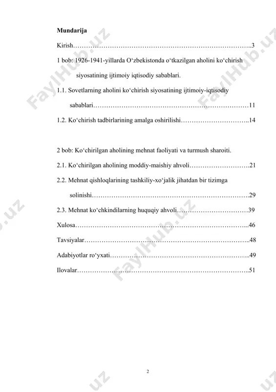 iyosati darajasiga ko‘tarildi. o‘zbekiston respublikasi vazirlar mahkamasining 1998 yil 27 iyuldagi "o‘zbekistoi respublikasi fanlar akademiyasi tarix instituti faolyatini takomillashtirish to‘g‘risida"gi qarori, "o‘zbekistonning yangi tarixi" uch kitobining nashr etilishi tarix fani taraqqiyotida mutlaqo yangi davrni boshlab berdi. "o‘zbek xalqi davlatchiligi tarixi konsepsiyasi»da mustabid sovet tuzumi davrini keng yoritish zarurligi alohida ta’kidlandi. natijada o‘zbekistonda sovetlarning "sotsializm qurish" siyosati va uning ijtimoiy oqibatlari, kollektivlashtirish va quloqlashtirish, surgun tarixi muammoalarini mushohada qilish, xolisona yoritish sari dadil qadamlar tashlanmoqda. mavzuning dolzarbligi, birinchidan, shunda ko‘rinadiki, aynan shu davrning ijtimoiy-siyosiy vokeligi bo‘lgan sovetlarning aholini ko‘chirish siyosati va uning oqibatlari masalasi sovet hamda mustaqillik davri tadqiqot-chilarning e’tiboridan chetda qoldi. sovet davri tarixidagi urganilishi, muhim ilmiy xulosalar kilinishi lozim bulgan muammolardan biri - xx asrning ikkinchi choragida o‘zbekistonda amalga oshirilgan sovetlarning aholini ko‘chirish siyosati va uning ijtimoiy-siyosiy, iqtisodiy oqibatlari masalasidir. aholini ko‘chirish siyosati yangi yerlarni o‘zlashtirishga, paxta maydonlarini kengaytirishga, chorizmdan meros qolgan paxta monopoliyasini yanada kuchaytirishga, paxta mustaqilligiga erishishga …