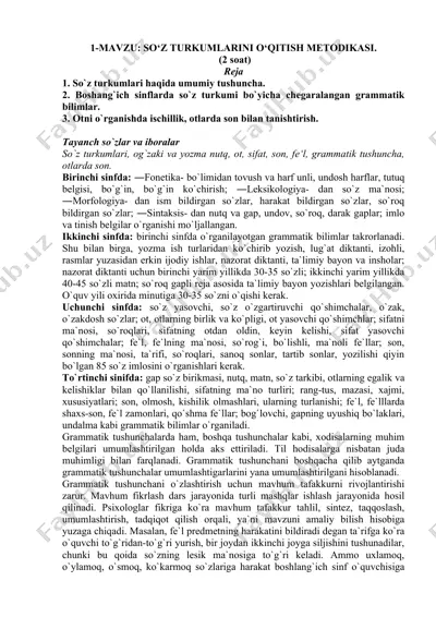 so‘z turkumlari o‘qitish metodikasi — DOCX