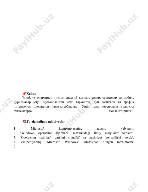 windows operatsion tizimi - Page 5