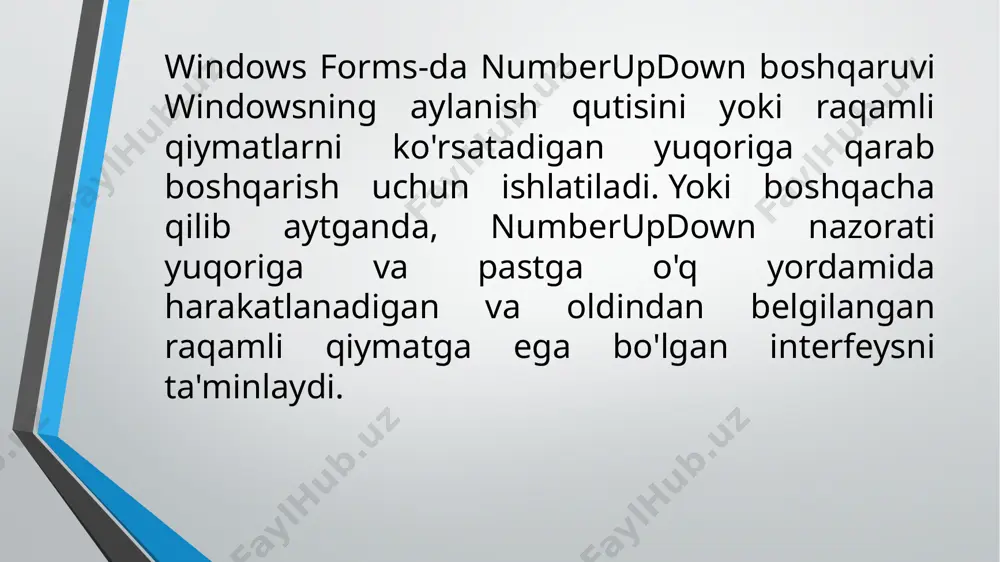 c# dasturlash tilida numberupdown komponentasi yordamida dasturlar yaratish - Page 3