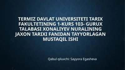 afinaning xalqaro sharoitdagi o’rni — PPTX
