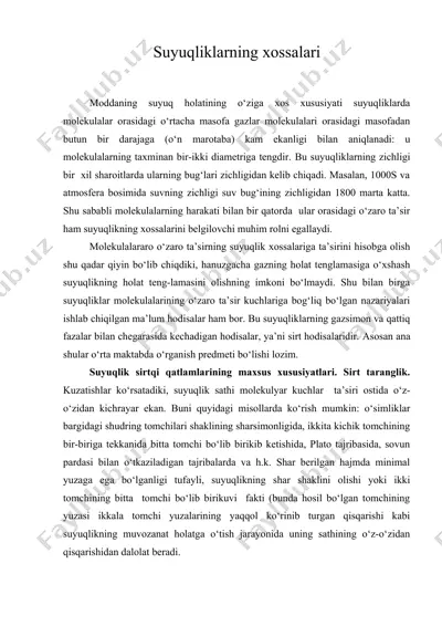 suyuqliklarning xossalari — DOC