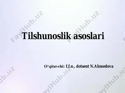 yozuv haqida ma'lumot. til va yozuv munosabati — PDF