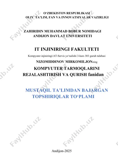 kompyuterda protokollar va tarmoqlar — DOCX