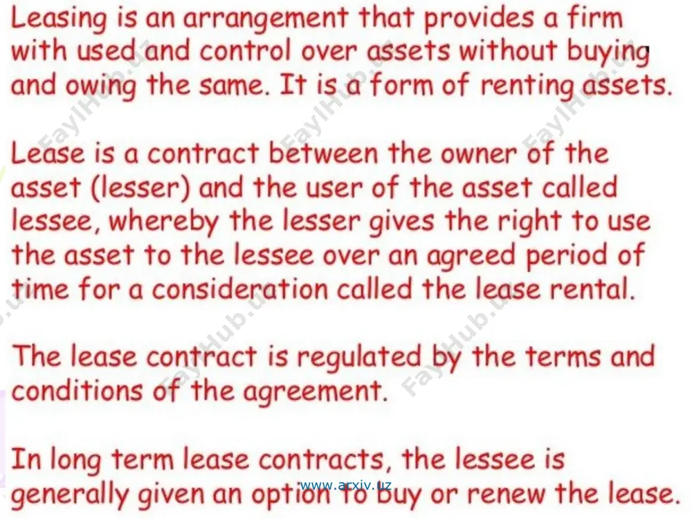 leasing mechanism in financing investments - Page 5