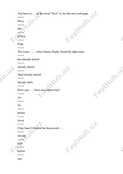 english language test questions — DOC