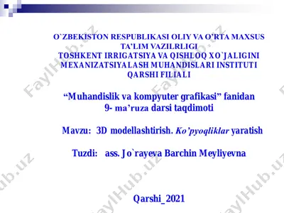 3d modellashtirish. ko’pyoqliklar yaratish — PDF