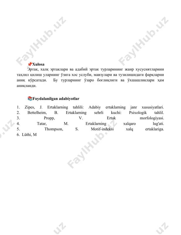 ertaklar. xalq ertaklari adabiy ertaklar. - Page 5