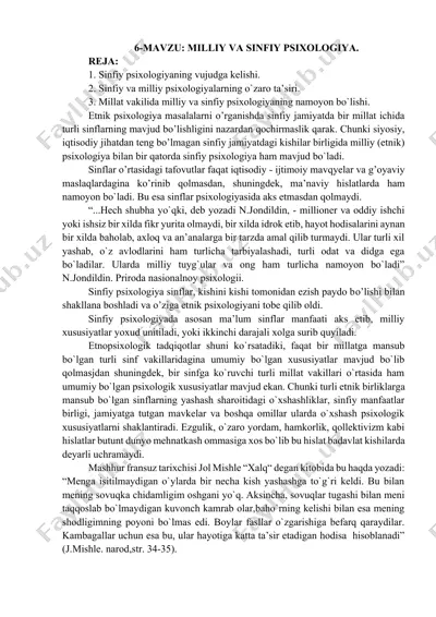 sinfiy psixologiya — DOCX