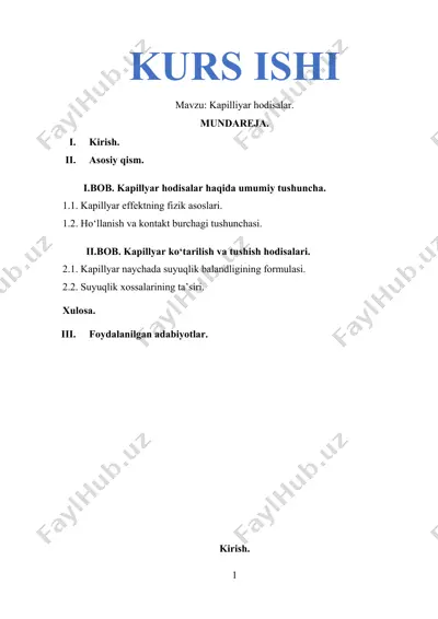 kapilliyar hodisalar — DOCX