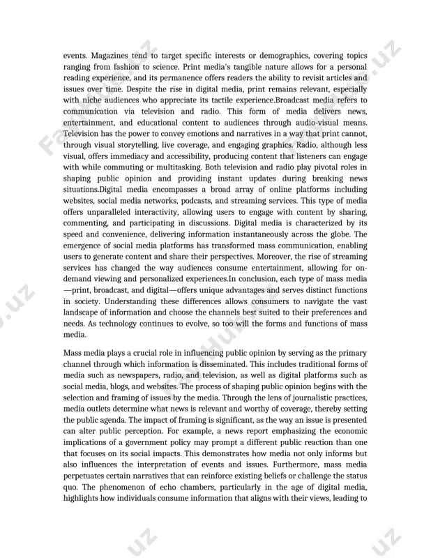 framing of issues by the media. through the lens of journalistic practices, media outlets determine what news is relevant and worthy of coverage, thereby setting the public agenda. the impact of framing is significant, as the way an issue is presented can alter public perception. for example, a news report emphasizing the economic implications of a government policy may prompt a different public reaction than one that focuses on its social impacts. this demonstrates how media not only informs but also influences the interpretation of events and issues. furthermore, mass media perpetuates certain narratives that can reinforce existing beliefs or challenge the status quo. the phenomenon of echo chambers, particularly in the age of digital media, highlights how individuals consume information that aligns with their views, leading to polarized opinions. this draw towards confirmation bias can be magnified by algorithms that prioritize content based on user preferences, further entrenching divided …