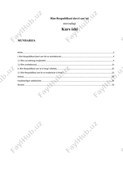 rim respublikаsi dаvri sаn’аti — DOCX