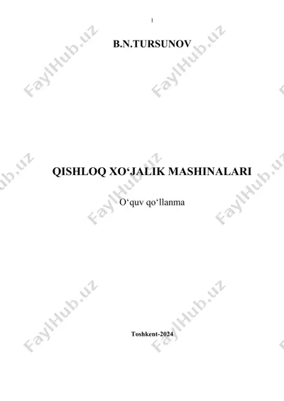 qishloq xo‘jalik mashinalari — DOCX