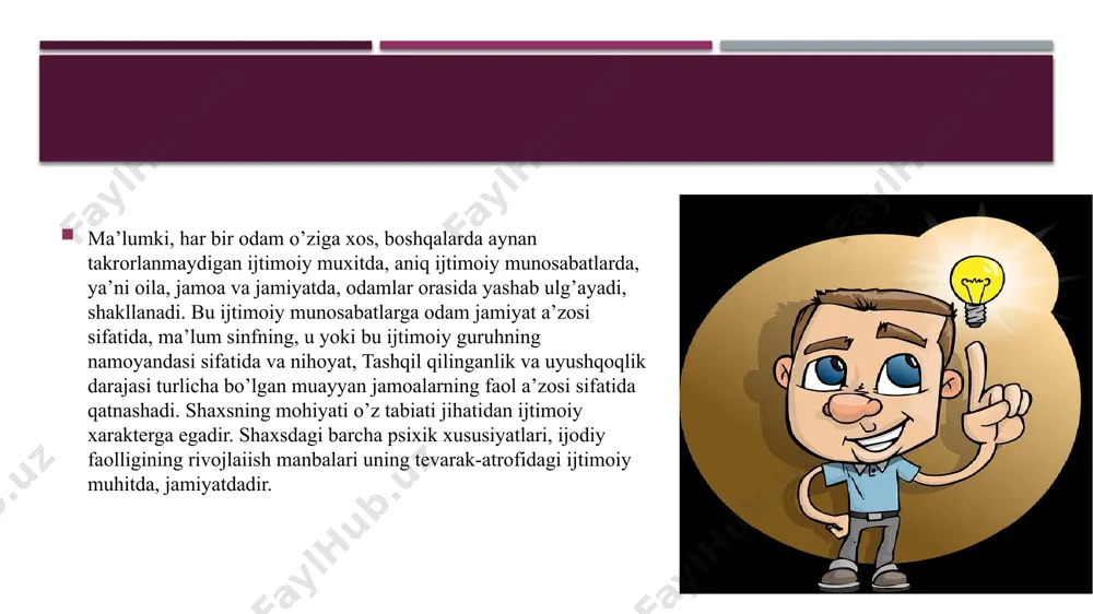 shi jihatidan yetilishi; 2) psixik (aqliy) rivojlanishning ma’lum o’sish darajalari sifatadagi, o’ziga xos aqliy yetilish sifatidagi psixik rivojlaiishi, o’z-o’zidan malumki, aqliy rivojlanish miya tuzilishining biologik yechilishi bilan bog’liqdir va bu xususiyat ta’lim-tarbiya ishlarida, albatta, hisobga olinishi lozim, chunki ta’lim miyaning organik jihatdan yetilishini inkor eta olmaydi. biroq miya bo’zilishining organik jihatdan yetilishini muhitga, ta’lim-tarbiyaga mutlaqo bog’lanmagan holda o’zining qatiy biologik qonunlari asosida sodir bo’ladi, deb bo’lmaydi. muhit, ta’lim-tarbiya va tegishli mashq, miya tuzilishining organik jihatdan yetilishiga yordam beradi. bu jarayonda ta’lim qanday mavqyega ega? ta’lim rivojlanishga nisbatan yetakchi vazifani bajaradimi yoki aksincha? bu muammoning hal qilinishi ta’lim jarayonining mazmuni va metodikasini, o’quv dasturlari va darsliklarning mazmunini belgilab beradi. bu borada nemis psixologi v.shtern: ta’lim psixik rivojlanishning orqasidan boradi va unga moslashadi, degan fikrni olg’a surgan edi. bu fikrga qarama-qarshi rus psixolog l.s.vigotskiy bolaning psixik rivojlanishida ta’lim va tarbiyaning yetakchilik roli bor, degan qoidani birinchi bo’lib ilgari surdi va uni ta’lim …