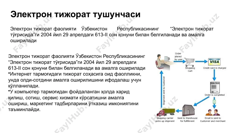 айди. wmy – ўзбекистон зонасида операцияларни амалга ошириш учун uzsнинг y-ҳамѐндаги эквиваленти; wmr – рубль зонасида операцияларни амалга ошириш учун rurнинг r-ҳамѐндаги эквиваленти; wmz – ақш долларида операцияларни амалга ошириш учун usd нинг z-ҳамѐндаги эквиваленти; wme –евро да операцияларни амалга ошириш учун eurнинг e-ҳамѐндаги эквиваленти; wmu – украина зонасида операцияларни амалга ошириш учун uahнинг u-ҳамѐндаги эквиваленти; wmb – беллорусия зонасида операцияларни амалга ошириш учун byrнинг в-ҳамѐндаги эквиваленти; wmg – 1 грамм олтиннинг g-ҳамѐндаги эквиваленти; wbc ва wmd – wmzнингн с ва d ҳамѐнлардаги кредит операциялари учун эквиваленти. электрон пуллар бирликлари электрон тўлов тизимлари техника воситаларидан, ахборот технологияларидан ва ахборот тизимлари хизматларидан фойдаланган ҳолда электрон тўлов ҳужжатлари воситасида нақд пулсиз ҳисоб-китобларни амалга ошириш электрон тўловдир websum ipay paynet webmoney intellectmoney perfect money rbk money v-money websum электрон тўлов тизими websum – бу интернет тармоғи орқали бир зумда товар ѐки хизматларни сотиш ѐки харид қилиш имконини берувчи электрон тўлов тизимидир. websum электрон …