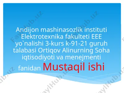 korxonalarda investsion faoliyati samaradorligini oshirish yo'llari — PPTX