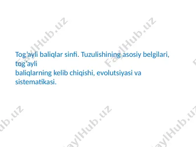 tog’ayli baliqlar sinfi — PPTX