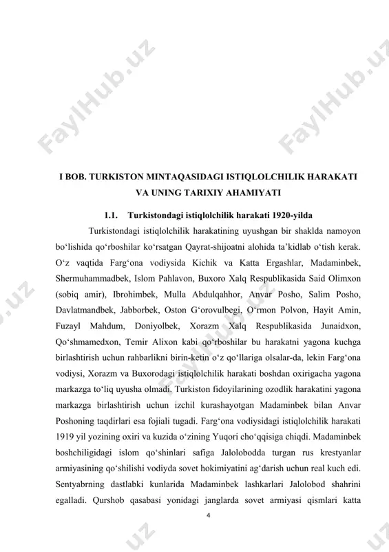 muxtoriyat hukumati tuzildi. hukumat tarkibiga 16 musulmon va 8 rus, hammasi bo‘lib 24 kishi kiritildi. madaminbek hukumat boshlig‘i bo‘lishi bilan birga bosh qo‘mondon qilib ham tayinlandi. 1919 yilning kech kuziga kelib madaminbek qo‘l ostida 30 mingga yaqin yigit qizil armiyaga qarshi istiqlol janglarini olib bordilar. bu paytda shermuhammadbekda 20000 yigit, ergash qo‘rboshida 8000 yigit bo‘lgan. aynan ana shu uch lashkarboshi vodiydagi jangovor harakatlarni yo‘naltirib turganlar. madaminbek siymosida sarkardalik, davlat va siyosat arbobiga xos sifatlar o‘zaro uyqunlashib ketgan edi. u farg‘ona vodiysidagi istiqlolchilarning haqiqiy ma’nodagi dohiysi, tan olingan yo‘lboshchisi edi. madaminbek vodiydagi sovet hokimiyati organlariga muqobil ravishda o‘z siyosiy boshqaruv usulini joriy qildi. bunday boshqaruv usulini yana ergash va shermuhammadbek qo‘rboshilargina joriy etgan edilar. turkistondagi istiqlolchilik harakati 1920-yilning yozi va kuzida o‘zining yangi bosqichiga qadam qo‘ydi. kurash yana ham shafqatsiz va murosasiz tus oldi. farg‘ona vodiysi va samarqand viloyatidagi vatanparvarlar bilan bir qatorda endilikda xorazm va buxorodagi fidoyilar ham bosqinchi qizil …