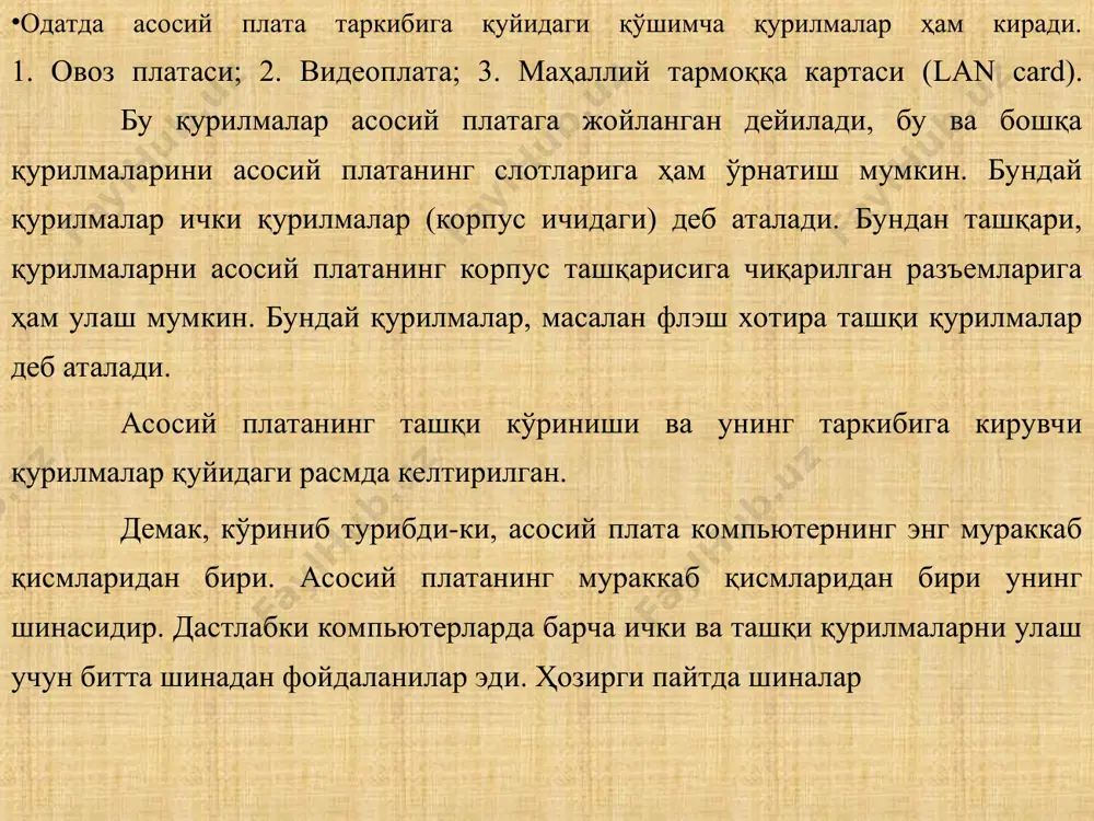 асосий плата таркибий қисмлари ва қурилмалари - Page 4