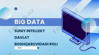 big data va sun'iy intellekt davlat boshqaruvidagi roli — PPTX