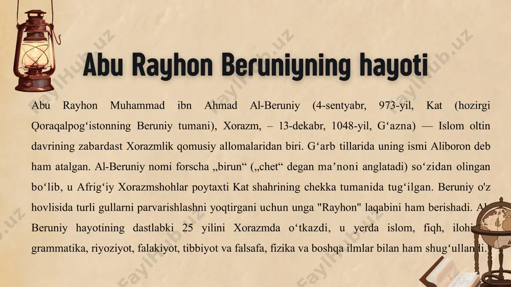 abu rayhon beruniy haqida presentatsiya - Page 4