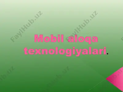 mobil qurilmalar va aloqa xizmati taqdimoti — PPT