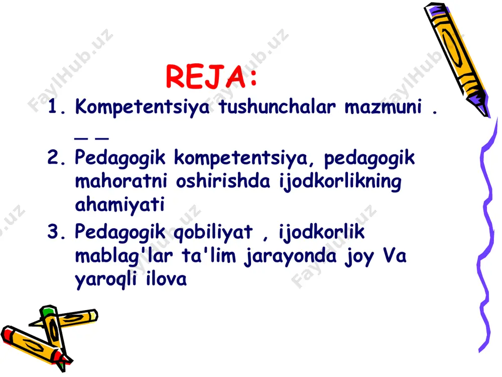 entsiya, pedagogik mahoratni oshirishda ijodkorlikning ahamiyati buning uchun u: ijodiy tadqiqot jarayonini boshqarishga moyil; ijodiy izlanishlar samaradorligi o‘qituvchilarning pedagogik, psixologik va nazariy tayyorgarligiga bog‘liq, deb hisoblash kerak. zamonaviy talablarga javob beradi ta'lim tizimida esa maqsad - shaxsning shaxsiy imkoniyatlarini rivojlantirish, ilgari noma'lum bo'lgan mavzularda va ijtimoiy vaziyatlarda kompetentsiyani ko'rsatish qobiliyatini rivojlantirish va mazmuni - bu maqsadga erishishni ta'minlaydigan barcha narsalar. bu maqsadni amalga oshirishda ta’lim jarayonida pedagogik texnologiyalardan foydalanish muhim ahamiyatga ega. aktyorlik. umuman olganda, yangicha yondashuvda ta'lim tizimdagi o'quv ma'lumotlari shaklida oldingi tajribani o'zlashtirishga qaratilgan ta'limdan, kelajakdagi kasbiy faoliyatda yuzaga keladigan vaziyatlarga ifodalangan tayyorlikka qaratilgan, umuman olganda, istiqbolli ta'limga o'tish mo'ljallangan. mutaxassis professional kompetentsiya shakllanishi texnologiyalar talaba o'rganish faoliyat mutaxassis professional tadbirlarga aylantiring jarayon qanaqasiga birikma balkim _ kelajak o'qituvchi ( mutaxassis ) uchundir . professional kompetentsiya shakllanishi sharoitlar ergashish bo'lmoq balki : o'zlashtirgan ijtimoiy tajriba yana ishlash , qidirish imkoniyati va ijodkorlik faoliyatida namoyon bo'lishi bo'lmoq albatta ifodalangan …
