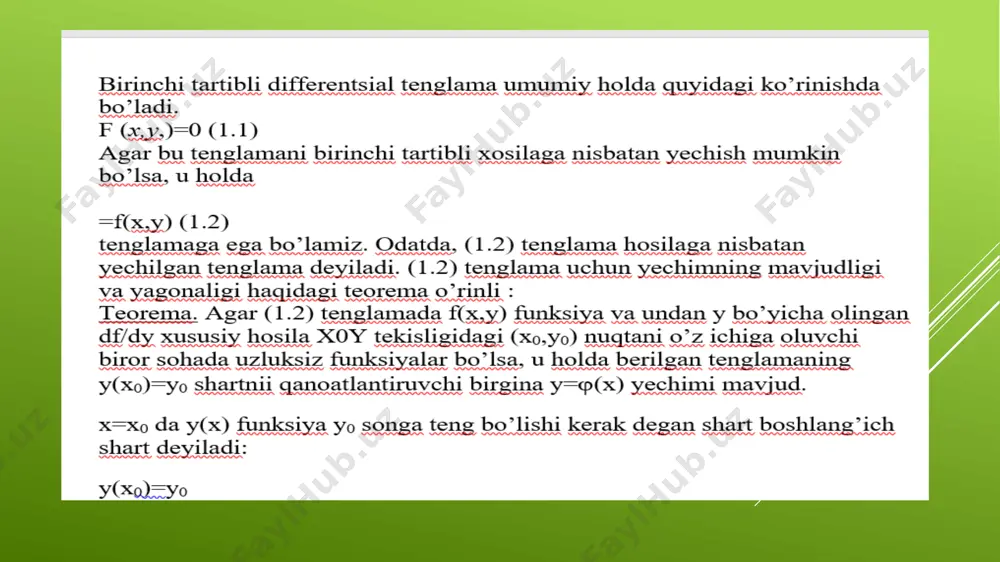differensial tenglamalarning amaliy masalalar yechish tadbiqlari. mexanik tebranishlkarning differensial tenglamasi. erkin tebranish, majburiy tebranish - Page 5