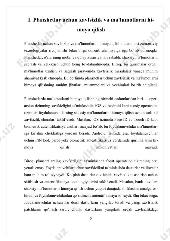 videolar, o'yinlar va interaktiv simulyatsiyalar orqali o'qitish jarayonini qiziqarli va samarali qilish imkonini beradi. misol uchun, matematikada o'rganilayotgan konceptsiyalarni vizualizatsiya qilish uchun turli xil dasturlar mavjud, bu esa talabalarga murakkab masalalarni osonroq tushunishga yordam beradi. interaktiv dasturlar nafaqat bilim olishni, balki o'z-o'zini baholash va o'zaro muloqot qilish uchun ham imkoniyat yaratadi. ikkinchidan, planshetlardagi ta'lim dasturlari shaxsiylashtirilgan ta'limni ta'minlashda muhim rol o'ynaydi. har bir talabaning individual ehtiyojlari va o'qish uslublari farq qiladi. planshet dasturlari, masalan, talabaning o'ziga xos qobiliyatlariga mos ravishda o'qish materiallarini taqdim etishi mumkin. bu shuni anglatadiki, talaba o'z sur'atida o'qishi va o'ziga mos keladigan uslubda materialni o'zlashtirishi mumkin. shaxsiylashtirilgan ta'lim esa talabaning motivatsiyasini oshiradi va natijalarning yaxshilanishiga olib keladi. uchinchidan, ta'lim dasturlarining samaradorligi o'qituvchi va o'quvchilar o'rtasidagi muloqotni yaxshilashda ham ko'rinadi. planshetlar o'qituvchilarga talabalarning faoliyatini kuzatish va baholashda yordam beradi. masalan, o'qituvchilar dastur orqali talabaning muvaffaqiyatlarini va qiyinchiliklarini tezda ko'rishlari mumkin, bu esa ularga individual yondashuvni amalga oshirish …