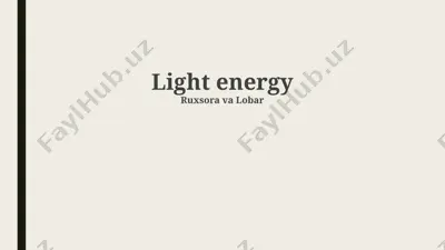 light energy — PPTX