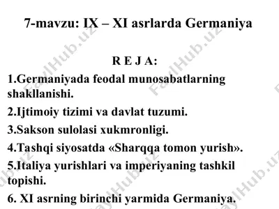 ix – xi asrlarda germaniya — PPT
