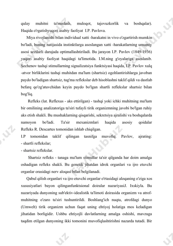 tiyojli davlatlarning amalga oshishi, mavzuga taqdim etilgan dunyoning ikki tomonini muvofiqlashtirishni nazarda tutadi. bir tomondan, bu "idrok olami" (merkwelt), idrok dunyosi, "sub'ekt payqagan hamma narsa uning dunyosiga, o'zi belgilagan dunyoga aylanadi". misol tariqasida, u ayol shomilni keltiradi, u ko'p oylar davomida shoxdan echilib, yugurayotgan hayvonning orqasiga yiqilib tushishini kutadi - u butir hididan boshqa hech qanday ogohlantirishga javob bermaydi. kislota va issiqlik. boshqa tomondan, atrofdagi dunyo sub'ekt uchun "operatsion dunyo" (wirkwelt), harakatlar dunyosi, "sub'ekt ta'sir qiladigan hamma narsa uning harakatlar dunyosiga aylanadi" sifatida namoyon bo'ladi. shomil uchun, ob'ekt (hayvon) nafaqat o'ziga xos xususiyatlarni tashuvchisi, balki "faoliyat sohasi" (tishlash uchun ochiq, himoyalanmagan joyning mavjudligi) sifatida namoyon bo'ladi. qabul qilish dunyosi va harakat dunyosi bir -biri bilan o'zaro yozishmalarda mavjud bo'lib, "funktsional doirani" tashkil qiladi. muallif bu fikrlarga asoslanib, har bir hayvon organizmi an'anaviy tarzda yashaydigan muhitga optimal tarzda moslashgan, degan xulosaga keldi va uning tashkil etish murakkabligi darajasiga qarab, uning yashash …