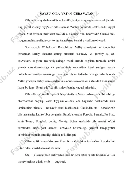 oila va vatan — DOCX