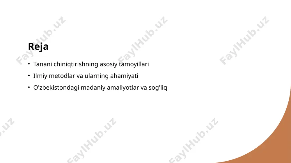 sportlar, sog'liqni yaxshilashda va jismoniy tayyorgarlikda samarali natijalar beradi. ilmiy metodlar: tanani chiniqtirishda sog'liq va samaradorlikni oshirish. 1 sog'liqni oshirish - tanani chiniqtirish jarayonida sog'liqni yaxshilash uchun muntazam jismoniy faoliyat zarur. bu yurak-qon tomir tizimini mustahkamlashga yordam beradi. 2 samaradorlikni oshirish - ilmiy metodlar yordamida sportchilar o'z samaradorligini oshirishlari mumkin. maxsus mashg'ulotlar va ovqatlanish rejasi natijalarni yaxshilaydi. 3 ilmiy yondashuvlar - eksperimentlar va tadqiqotlar orqali tanani chiniqtirishda yangi usullar ishlab chiqiladi. bu jarayon ilmiy asoslangan qarorlarni qabul qilishga yordam beradi. 4 natijalarni baholash - jismoniy faoliyat natijalarini baholash uchun statistik usullar qo'llaniladi. bu usullar sog'liq va samaradorlikni yaxshilashda muhim ahamiyatga ega. o'zbekistondagi ilmiy yondashuvlar va ularning madaniy ahamiyati. ilmiy yondashuvlar o'zbekistondagi ilmiy yondashuvlar, sport va sog'liqni saqlash sohalarida yangi metodlar va nazariyalar asosida rivojlanmoqda. madaniy integratsiya ilmiy yondashuvlar o'zbekiston madaniyatiga mos kelib, an'anaviy sport turlarini innovatsion metodlar bilan birlashtirishga yordam beradi. sog'liqni oshirish o'zbekistondagi ilmiy tadqiqotlar, sog'liqni saqlash va jismoniy …