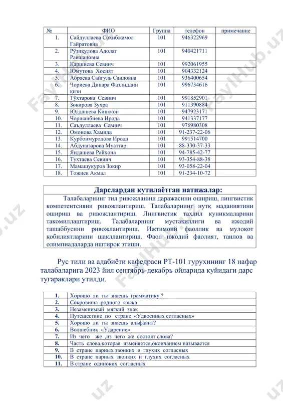 "rus tilini sevuvsilalar" to'g'aragi bo'yicha hisoboti - Page 3