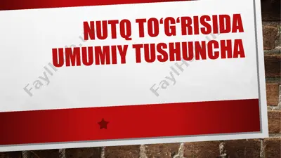nutq to‘g‘risida umumiy tushuncha — PPTX