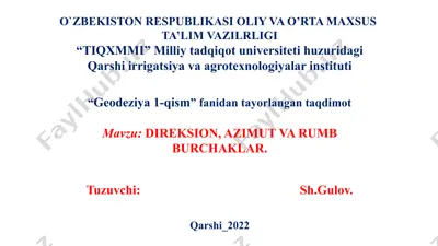 geodeziya bo'yicha taqdimot — PPTX