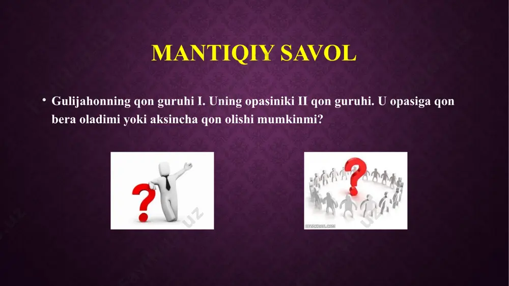 adbirlari orqali bu davrni bir necha o‘n yilga cho‘zish mumkin. 4 - oitsdan oldingi davr oitsdan oldingi davr 1-2 yil davom etadi. bu davrda hujayra immuniteti pasayishi tufayli stomatit, gerpes, kandidoz, til leykoplakiyasi kabi kasalliklarning takrorlanishi va uzoq davom etishi bilan bog‘liq. 5 - terminal 5-terminal, ya’ni oits davri virusli infeksiyaning so'nggi o'limoldi davri hisoblanadi. bu davr sil, meningit, ensefalit, gripp, o‘pka yallig'lanishi, toksoplazmoz, gerpes, kandidoz, salmonelloz, saraton, limfoma kabi har xil infeksiyali va infeksiyasiz kasalliklar paydo bo‘lishi bilan bog‘liq. bu davr davolash choralari ko‘rilmaganida 3 yilgacha, ba’zan bir yil davom etadi. oitvning yuqish yo’llari immun tanqisligi virusi bemordan yoki virus yuqtirgan lekin kasallik belgisi paydo bo‘lmagan odamdan yuqadi. immun tanqisligi virusi bilan zararlanish narkomanlar orasida ko‘proq uchraydi. sterillanmagan tibbiy, kosmetologik, sartaroshlik asbob-uskunalari ham virusning tarqalishiga sabab bo‘ladi. virus homiladorlik davrida ona qonidan va virus bilan zararlangan ona sutidan ham bolaga yuqishi mumkin. «xxi asr o‘lati» deb nom olgan oits …
