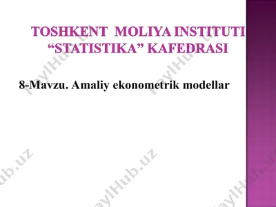 amaliyekonometrik modellar — PPT