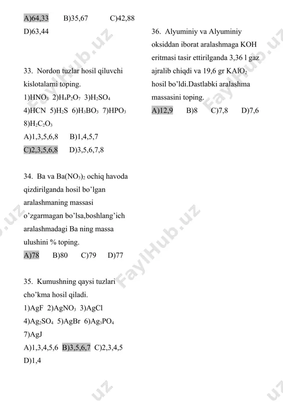 anorganik birikmalarning muhim sinflari - Page 5