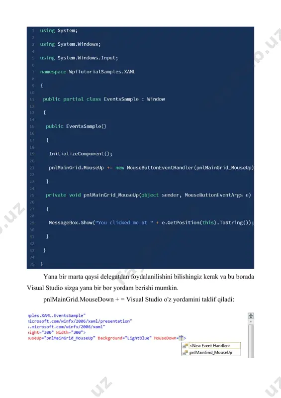 biz foydalanishingiz mumkin bo'lgan har xil turdagi panellarni batafsilroq ko'rib chiqamiz, chunki ular wpf-da juda muhim. muhim oyna xususiyatlari wpf window sinfi sizning dastur oynangizning ko'rinishini va xatti- harakatlarini boshqarish uchun o'rnatishingiz mumkin bo'lgan juda ko'p qiziqarli atributlarga ega. eng qiziqarlilarining qisqacha ro'yxati: icon-odatda, oyna sarlavhasining chap tomonida, yuqori chap burchakda ko'rsatiladigan oynaning belgisini belgilashga imkon beradi. resizemode - bu oxirgi foydalanuvchi sizning oynangizning o'lchamlarini o'zgartirishi yoki o'zgarmasligini boshqaradi. canresize - foydalanuvchiga boshqa oynalar singari o'lchamlarini kattalashtirish / kichraytirish tugmalari yordamida yoki qirralarning birini sudrab o'zgartirish imkoniyatini beradi. canminimize - foydalanuvchiga oynani kichraytirishga imkon beradi, lekin uni kattalashtirish yoki kattaroq yoki kichraytirish uchun emas. noresize - bu eng qat'iy, bu erda kattalashtirish va kamaytirish tugmalari olib tashlanadi va oynani kattaroq yoki kichikroq tortib bo'lmaydi. showintaskbar - standart qiymat to'g'ri, ammo agar siz uni "false" ga qo'ysangiz, oynangiz windows vazifalar panelida ko'rsatilmaydi. birlamchi bo'lmagan oynalar ichiga kichraytirishi kerak bo'lgan ilovalar uchun …
