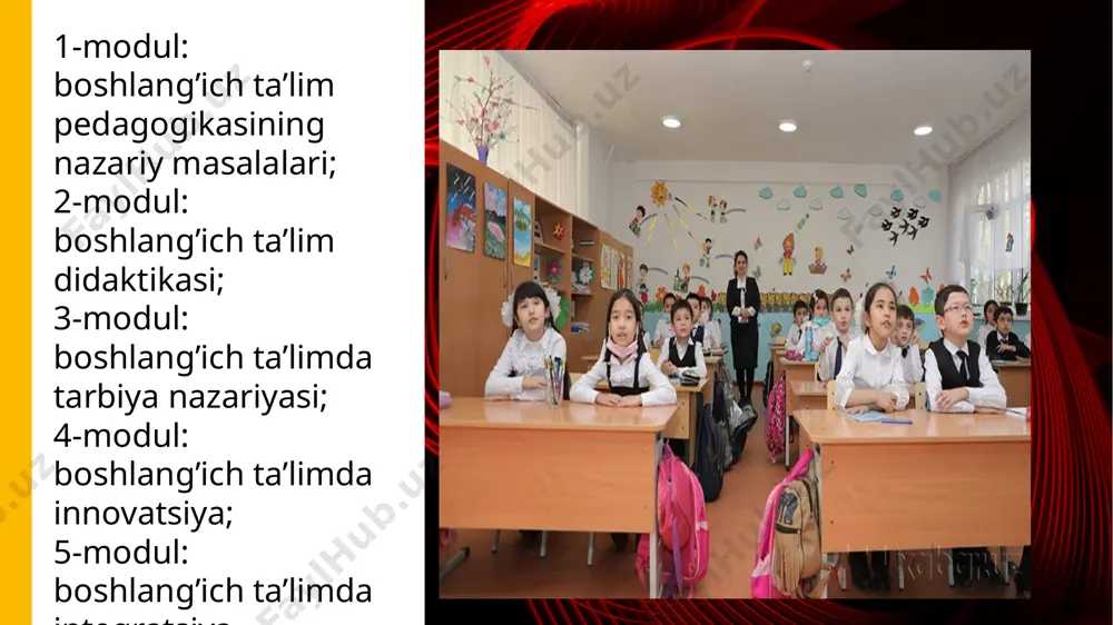 rivojlanishda kuzatilmqda. 5 с в ю з kichik maktab yoshi davri. bu davr 7 yoshdan to 12 yoshgacha davom etadi. ushbu davrda o’sish va skelet suyaklarini qotishi davom etadi, oyoqlarning o’sishi hisobiga tana proporsiyalari o’zgaradi, mushaklar jadal rivojlanadi, katta yarim sharlar po’stlog’ining integratsiyalovchi roli ortadi, tormozlanish jarayonlari kuchayadi. шаблон для учащихся, помогающий подготовить экскурсию в определенное место для представления другим учащимся. содержит указания для учащихся о необходимых элементах для каждого слайда и рекомендуемое содержимое. 6 ta'limni tashkil etish shakllari ta'lim tizimida eng ko`p qo`llaniladigan dars turlari quyidagilardir: 1. yangi bilimlarni bayon qilish darsi. 2. o`tilgan matеriallarni mustahkamlash darsi. 3. o`quvchilarning bilim, malaka va ko`nikmalarini tеkshirish va baholash darsi. 4. takroriy-umumlashtiruvchi va kirish darslari. 5. aralash dars (yuqoridagi dars turlarining bir nеchtasini birga qo`llanish). например, город витебск, находящийся в белоруссии, тесно связан с именем художника марка шагала. сегодня мы отправимся на экскурсию из нашей школы в витебск сквозь расстояния и время... …